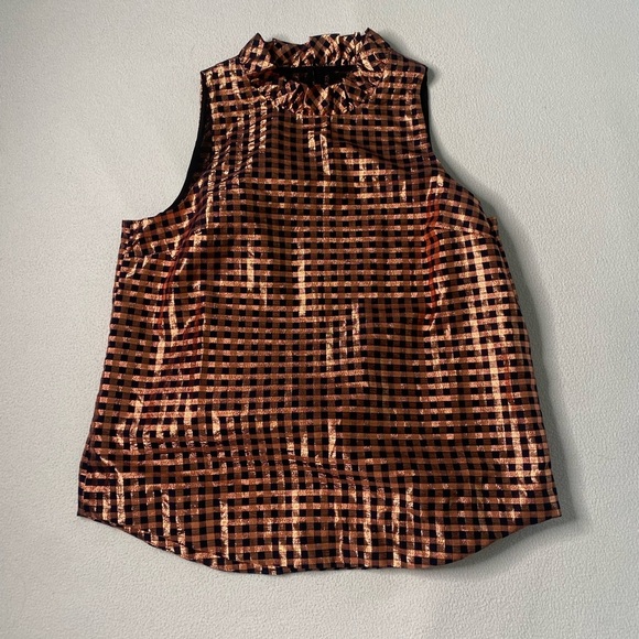 NWT JCrew Metallic Sleeveless Top Medium - Picture 2 of 8